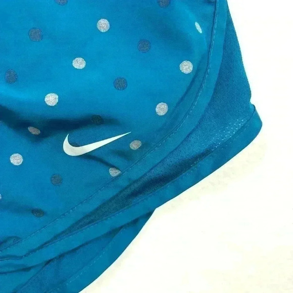 Nike Women's Blue Polkadots Dri-Fit Mesh Side Running Athletic Shorts Size M - Picture 4 of 14